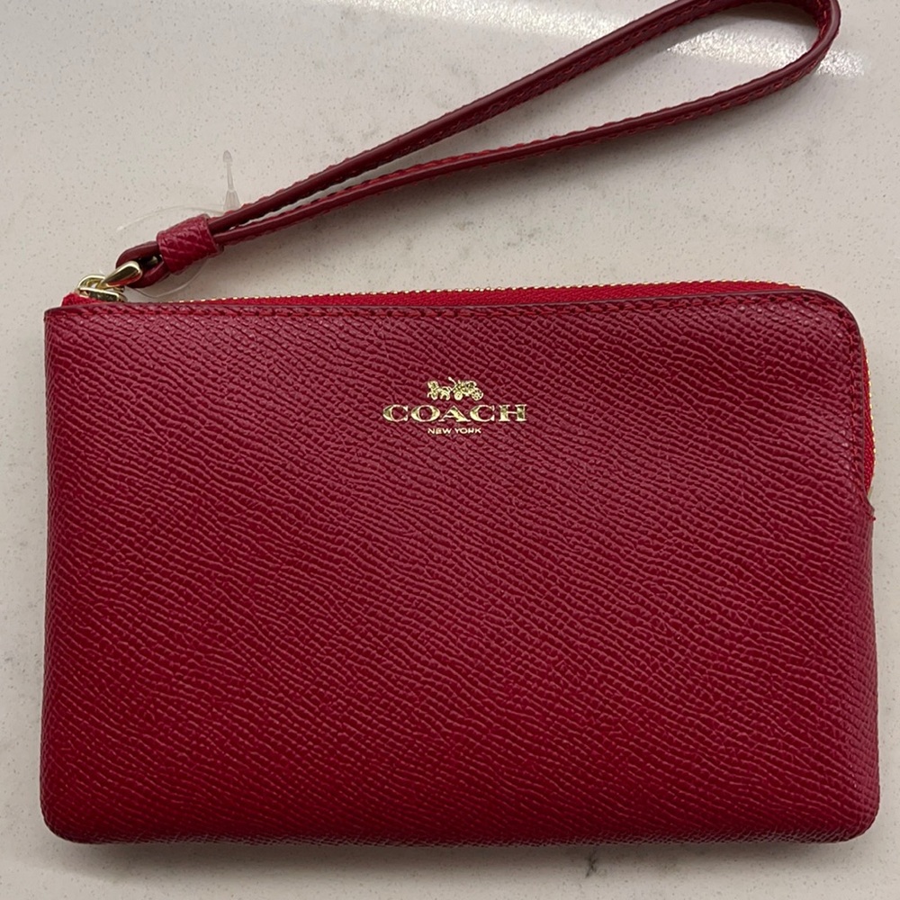 Red Coach change wristlet (new with tags)